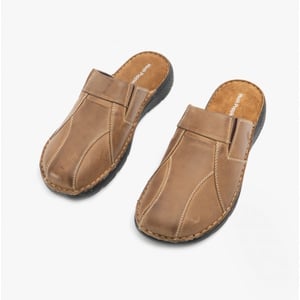 Hush Puppies CARSON Herren Leder Pantoletten Olive