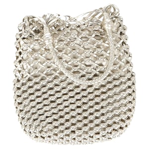 Miu Miu Webstruktur Tote Bag aus silbernem Leder