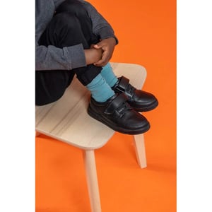 ROWAN Jungen Leder-Schulschuhe Schwarz