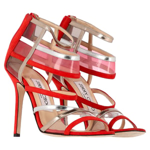 Jimmy Choo Maitai Sandalen aus rotem Wildleder