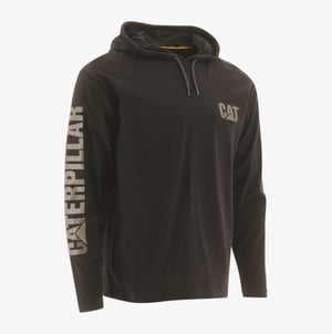 CAT 1510425 Herren Baumwolle Kapuzenlangarmshirt Schwarz