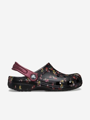 Crocs Mädchen Classic Ditsy Floral Clog in Schwarz