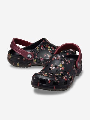 Crocs Mädchen Classic Ditsy Floral Clog in Schwarz