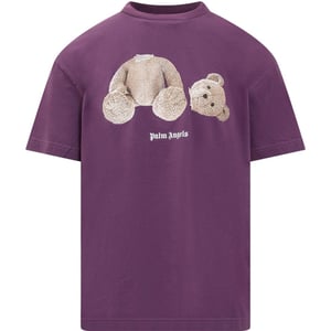 Lila T-Shirt mit Kill The Bear-Logo von Palm Angels