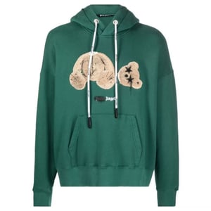 Palm Angels Kill The Bear Logo Waldgrüner Kapuzenpullover