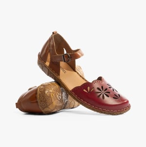 ROSALIE 04 Damen Sandalen Rubin-Kombi