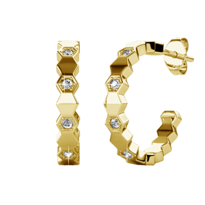 Gebogene Ohrringe - Gold und Kristall