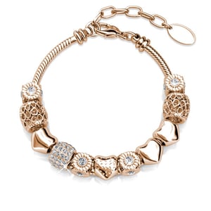 Strahlende Charm-Armbänder – Roségold und Kristall