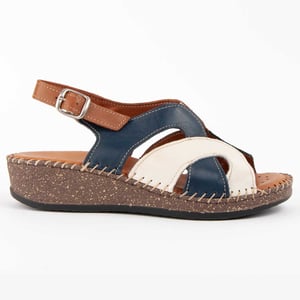Purapiel Sandale Mit Keilabsatz Leida Blau