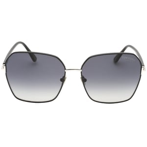 Tom Ford Claudia-02 Sonnenbrille mit rauchpolarisierten Gläsern und glänzendem Schwarz