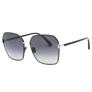 Tom Ford Claudia-02 Sonnenbrille mit rauchpolarisierten Gläsern und glänzendem Schwarz