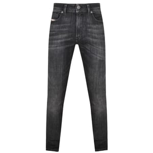 Diesel 1979 Sleenker Jeans aus verblasstem schwarzem Denim