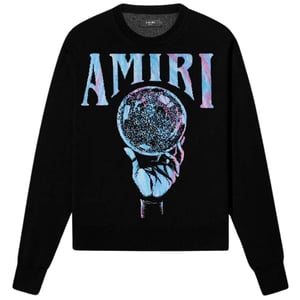 Amiri Crystal Ball Design Schwarzer Strickpullover