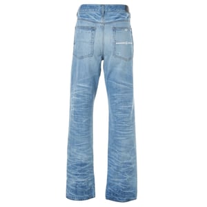 Amiri Aloha Patch Straight Fit Denim-Jeans in verblasstem Indigoblau