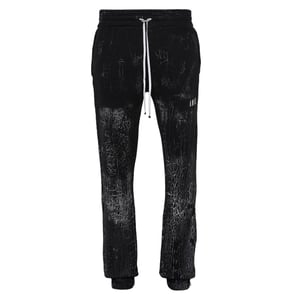 Amiri Cracked Dye Logo Schwarze Jogginghose