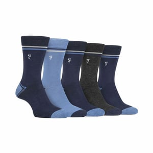 5er-Pack Herren Socken aus Bambus mit buntem gestreiftem Muster