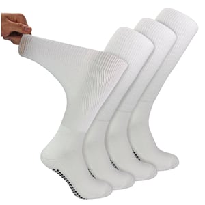 4er-Pack lange Bambus-Socken für Diabetiker mit Grips für Männer und Frauen