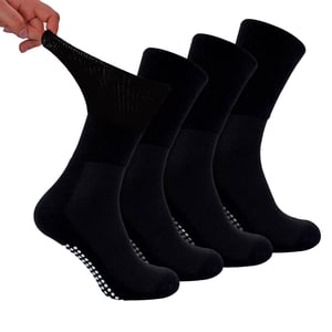 4er Pack Bambus-Diabetikersocken mit Grip für Männer und Frauen