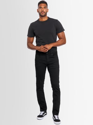 A. Salvarini Herren Jeans Slim Fit Stretch Denim 5-Pocket - Schwarz