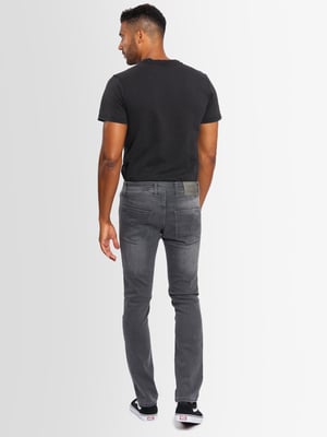 A. Salvarini Herren Jeans Slim Fit Stretch Denim 5-Pocket - Dunkelgrau