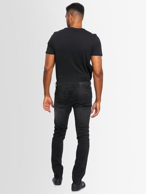 A. Salvarini Herren Jeans Slim Fit Stretch Denim 5-Pocket - Schwarz Washed
