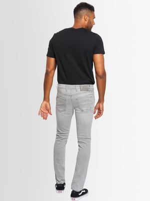 A. Salvarini Herren Jeans Slim Fit Stretch Denim 5-Pocket - Hellgrau