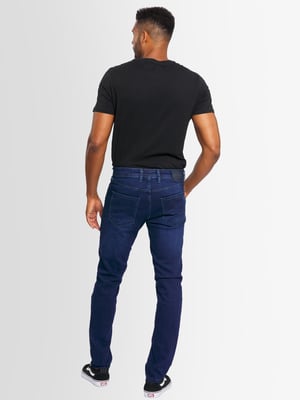 A. Salvarini Herren Jeans Slim Fit Stretch Denim 5-Pocket - Dunkelblau
