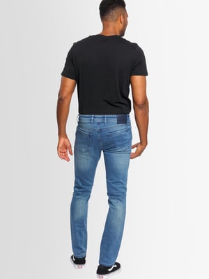 A. Salvarini Herren Jeans Slim Fit Stretch Denim 5-Pocket - Hellblau