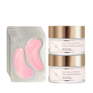 EGF Cell Effect Day Moistruseir + EGF Cell Effect Night Moisturier + Rose Blossom Augenpads