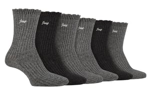 Damen 6er-Pack Bambus-Stiefelsocken | Süße Socken mit gewelltem Rand