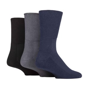 3er-Pack extra breite Bambus-Diabetikersocken für geschwollene Beine