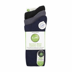 3er-Pack extra breite Bambus-Diabetikersocken für geschwollene Beine