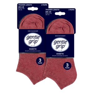 6er-Pack Diabetiker-Trainersocken für Damen | Extra breite Knöchelsocken