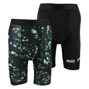 2er-Pack Performance Feuchtigkeitsableitende Boxershorts mit langem Bein für Männer