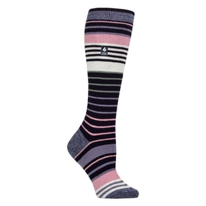 Damen Ultra leichte dünne thermische Winterski-Socken mit Streifen