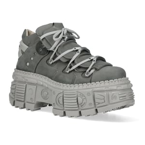 New Rock M-106WALL-C63 Urban Gothic Stiefeletten aus grauem Leder