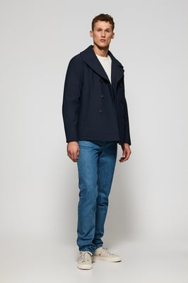 Caban-Mantel Manhattan marineblau mit Polo Club Details