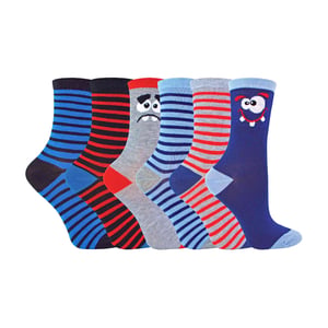 6er-Pack Jungen Funkelnde Muster Neuheit Crew-Socken