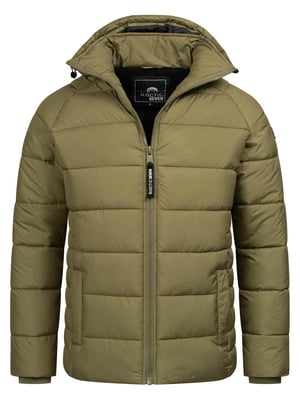 Arctic Seven Herren Steppjacke wind- und wasserabweisende Winterjacke mit  Kapuze Olive
