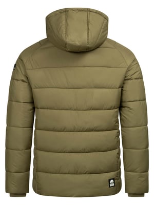 Arctic Seven Herren Steppjacke wind- und wasserabweisende Winterjacke mit  Kapuze Olive