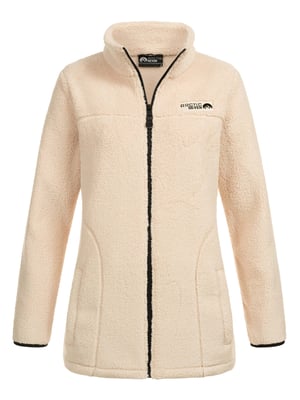 Arctic Seven Damen Sherpa Fleecejacke – Wärmende Outdoorjacke mit Zipper – Beige