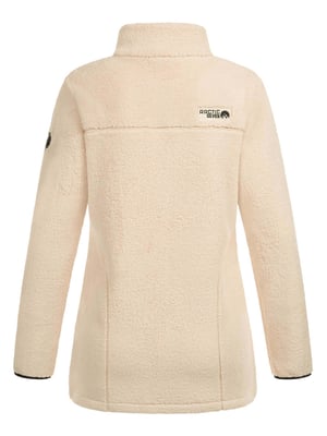 Arctic Seven Damen Sherpa Fleecejacke – Wärmende Outdoorjacke mit Zipper – Beige