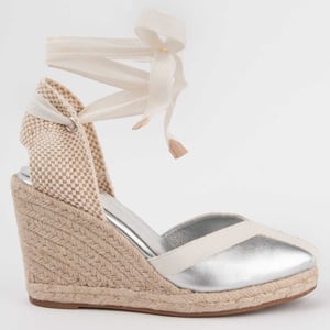 Montevita Espadrille Mit Keilabsatz Balenci2 Silber