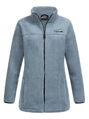 Arctic Seven Damen Sherpa Fleecejacke – Wärmende Outdoorjacke mit Zipper – Dusty Blue