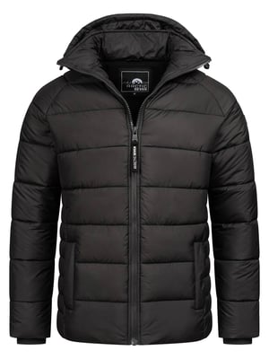 Arctic Seven Herren Steppjacke wind- und wasserabweisende Winterjacke mit Kapuze Schwarz