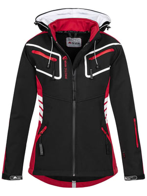 Arctic Seven Damen Softshell Jacken Schwarz-Rot