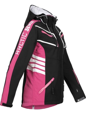 Arctic Seven Damen Softshell Jacken Schwarz-Rosa