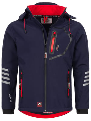 Arctic Seven Herren Softshell Jacke Übergangsjacke – Navy-Rot