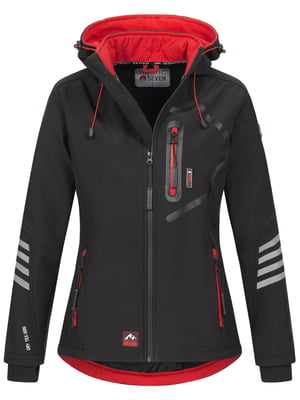 Arctic Seven Damen Softshelljacke Schwarz-Rot
