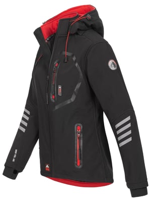 Arctic Seven Damen Softshelljacke Schwarz-Rot